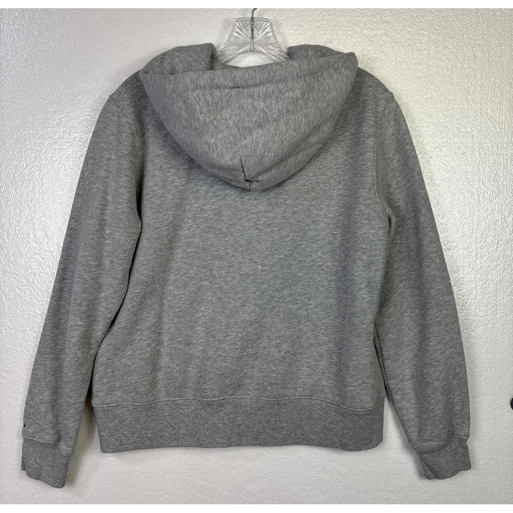 Tommy Hilfiger Hoodie Jacket Womens Sz L‎ Gray Spell Out Logo Zip-up Athletic